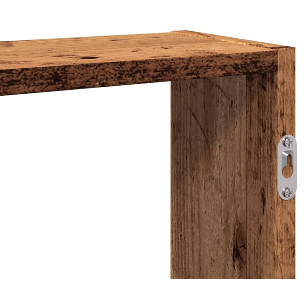 vidaXL 4 Open Shelf Old Wood Wall Shelf Image 7