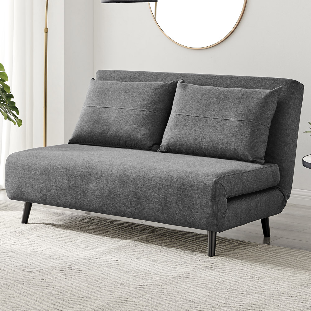 Furniturebox Billie 2 Seater Dark Grey Sofa Bed Image 1