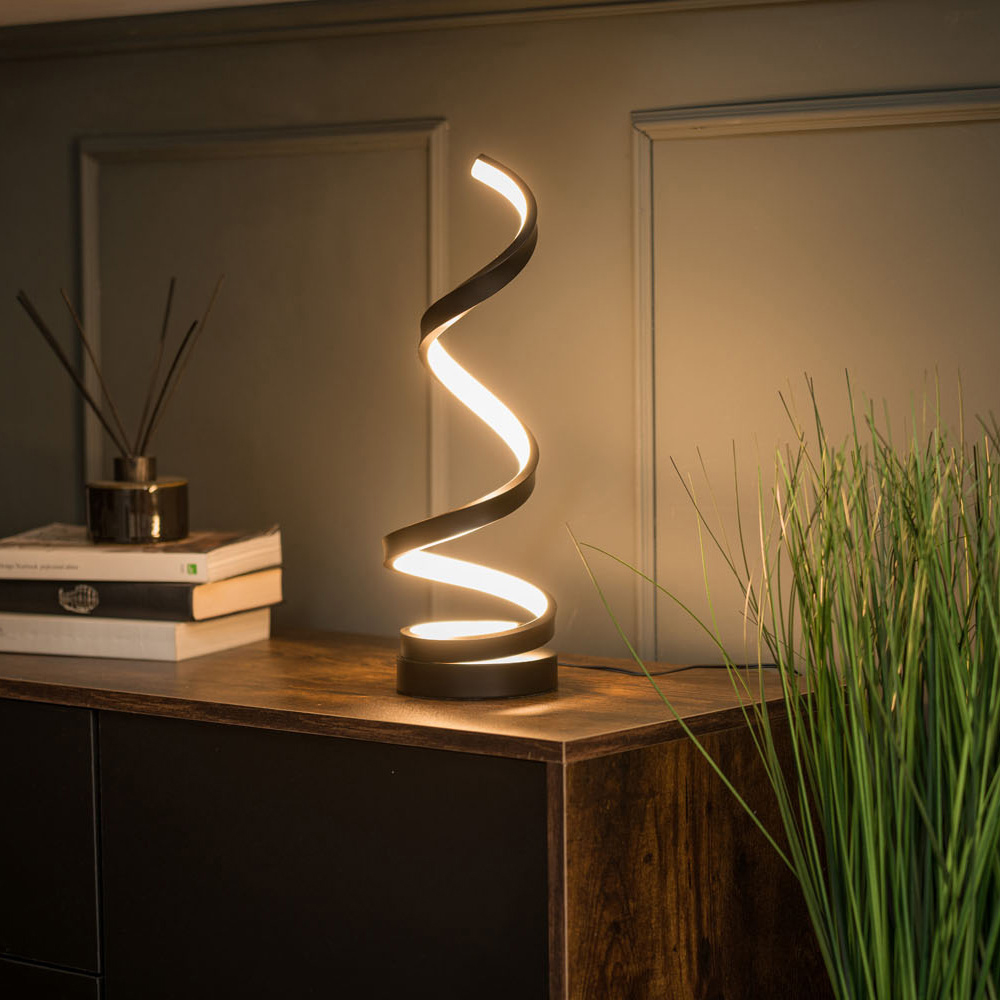 ValueLights Infinity Black Single Twist Integrated LED Table Lamp Image 3