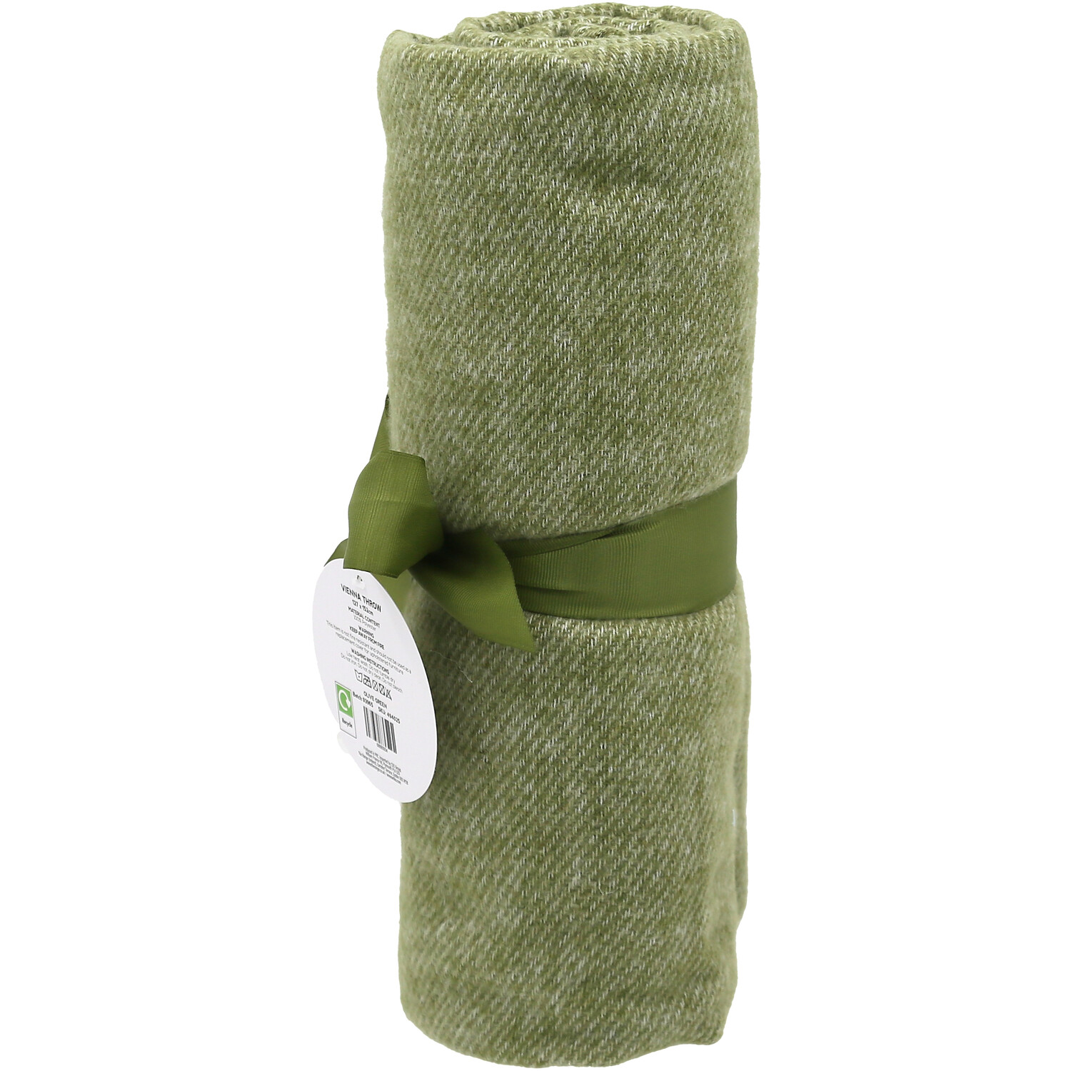 Vienna Woven Throw Olive Green Image 2