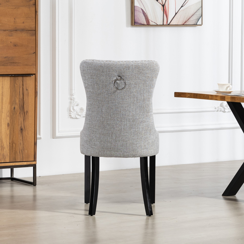 Artemis Home Rivara Set of 2 Light Grey Fabric Dining Chair Image 5