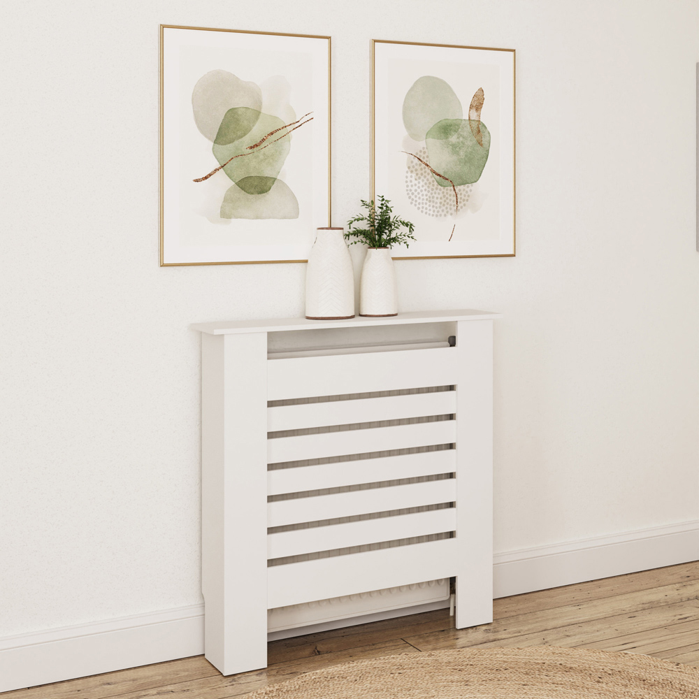 GFW Cleo White Small Radiator Cover 830 x 780mm Image 2