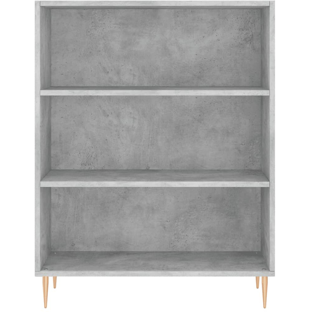 vidaXL 2 Glass Door 3 Shelf Concrete Grey Tall Highboard with Gold Handles and Metal Legs Image 8