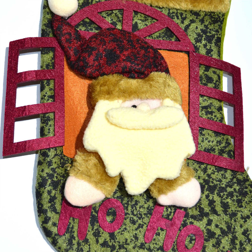 Shatchi Multicolour Traditional Hand Crafted 3D Santa Stocking Image 2