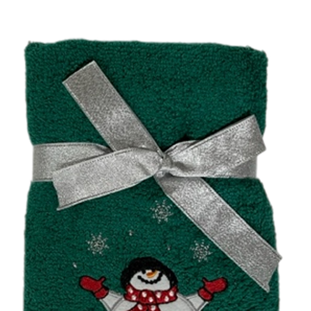 Bellissimo Home Cotton Snowman Embroidered Hand Towel 2 Pack Image 3