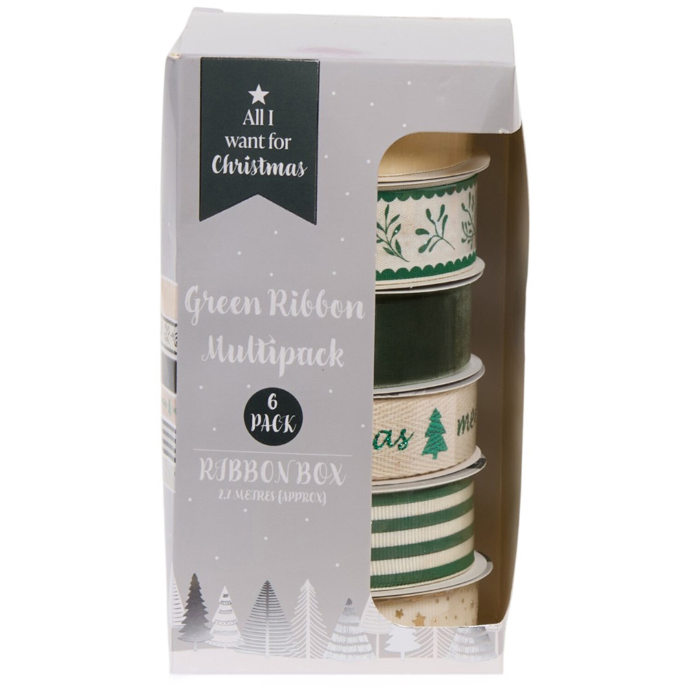 Pack of 6 Green Ribbons Image 4