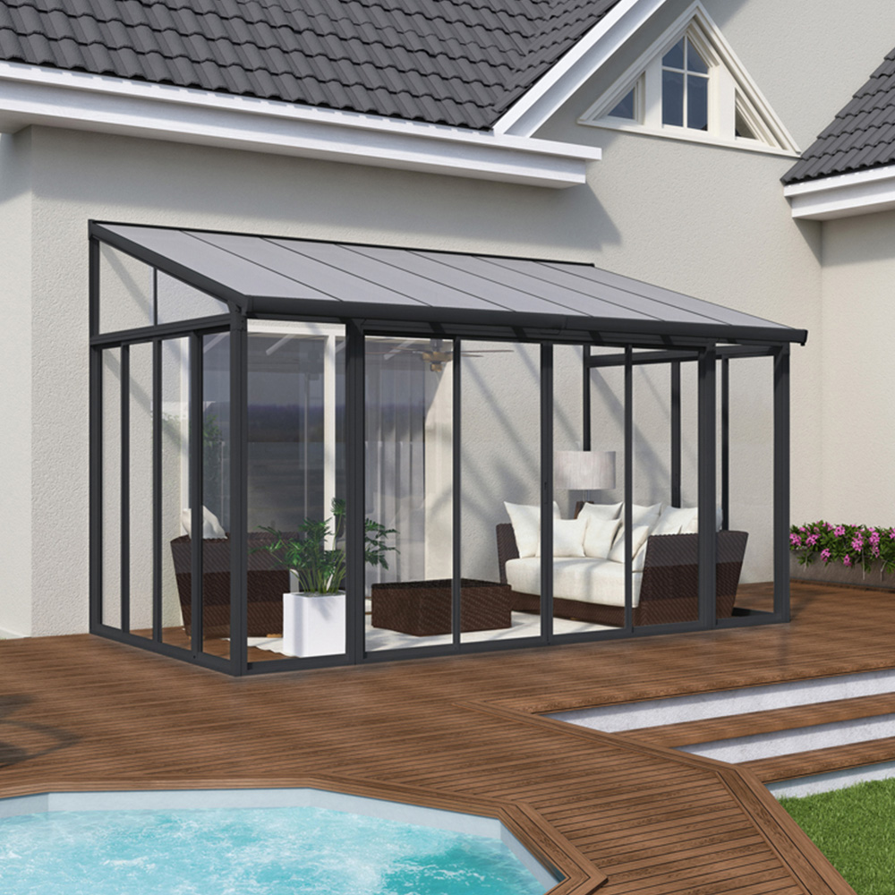 Palram Canopia Sanremo Veranda Grey Clear Sunroom 3 x 4.25ft Image 2