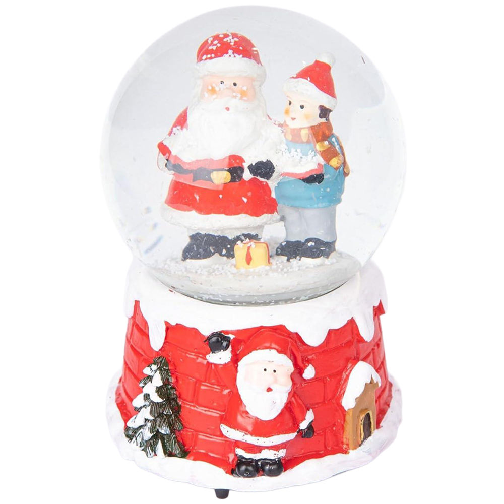 Single Shatchi Christmas Santa Tree Scene Resin Base Musical Snowglobe in Assorted Style Image 1