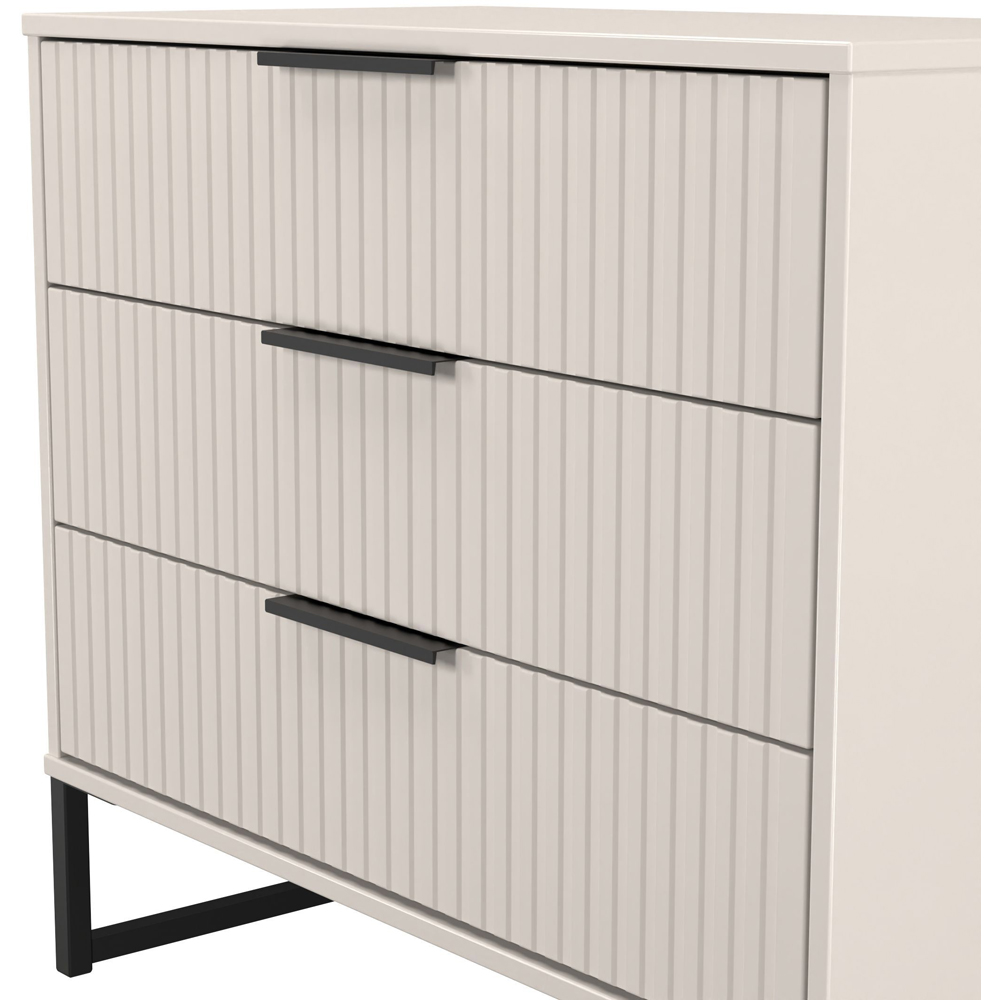 Crowndale Fluted 3 Drawer Kashmir Matt Chest of Drawers Ready Assembled Image 5