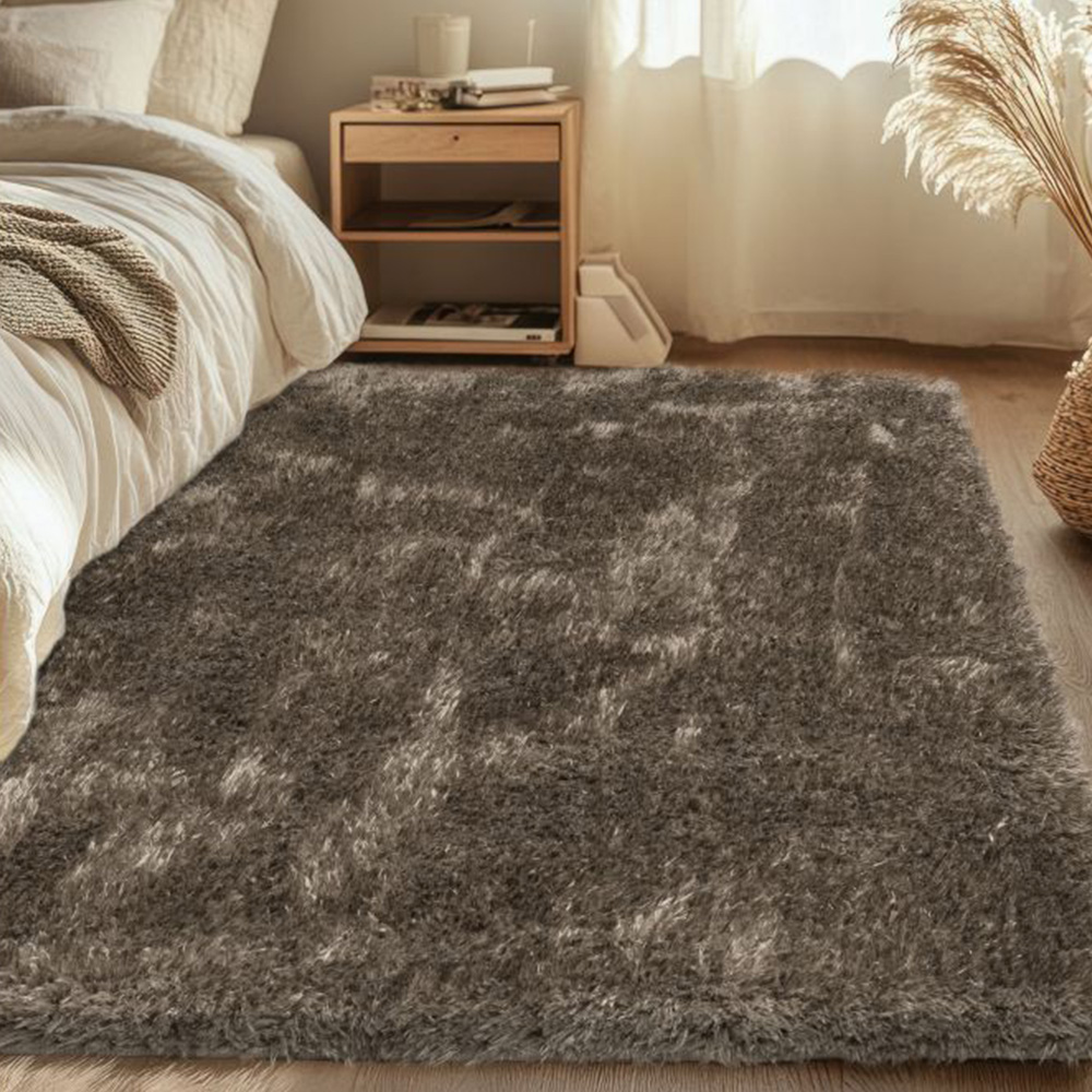Homemaker Opulence Taupe Shaggy Rug 160 x 230cm Image 1