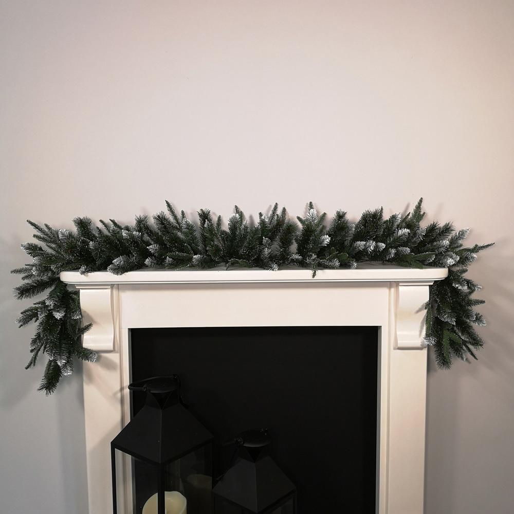 Premier Christmas Artificial Fairmont Fir Snow Tipped Plain Garland Green 180cm Image 2