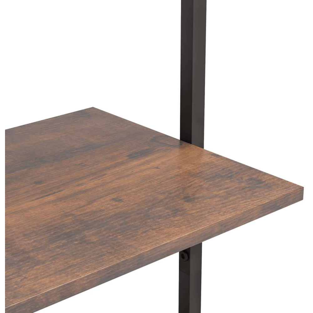 vidaXL 4-Tier Dark Brown and Black Leaning Shelf Image 6