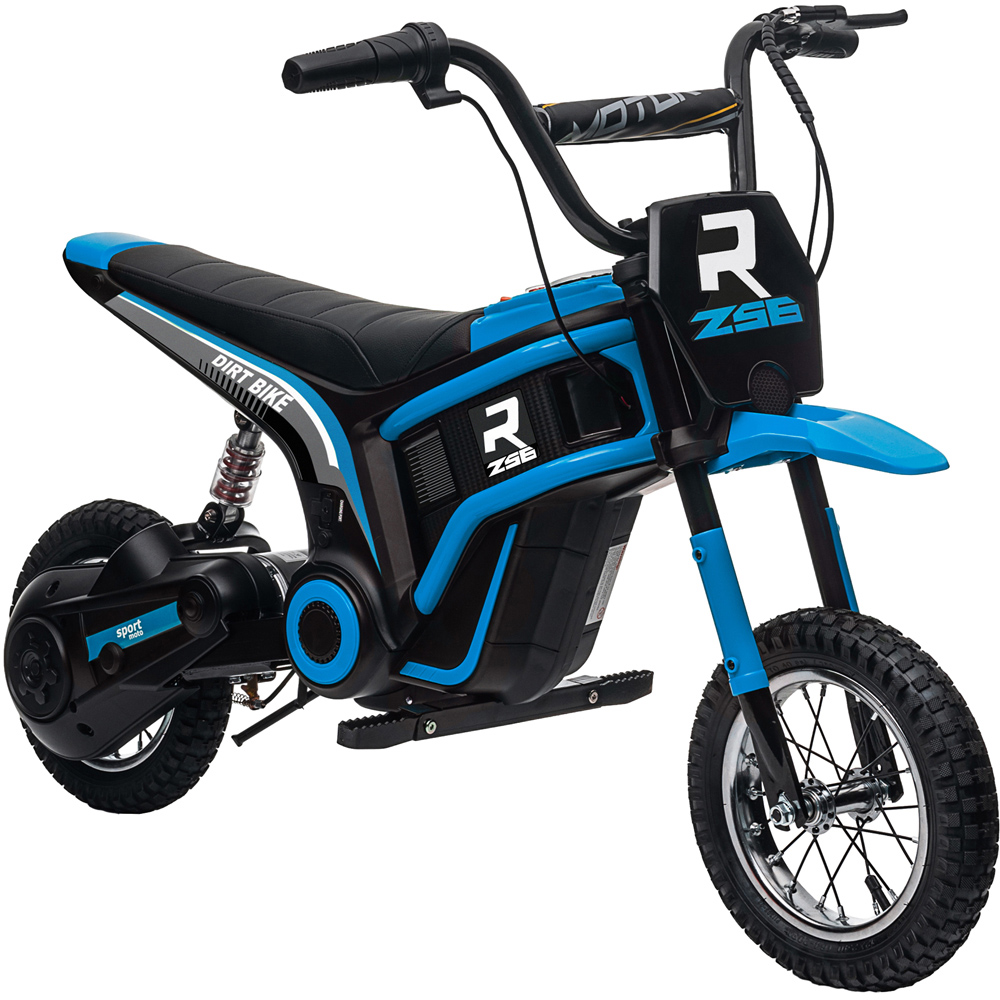 Tommy Toys Blue Kids Electric Motorbike with Twist Grip Throttle 24V Image 1