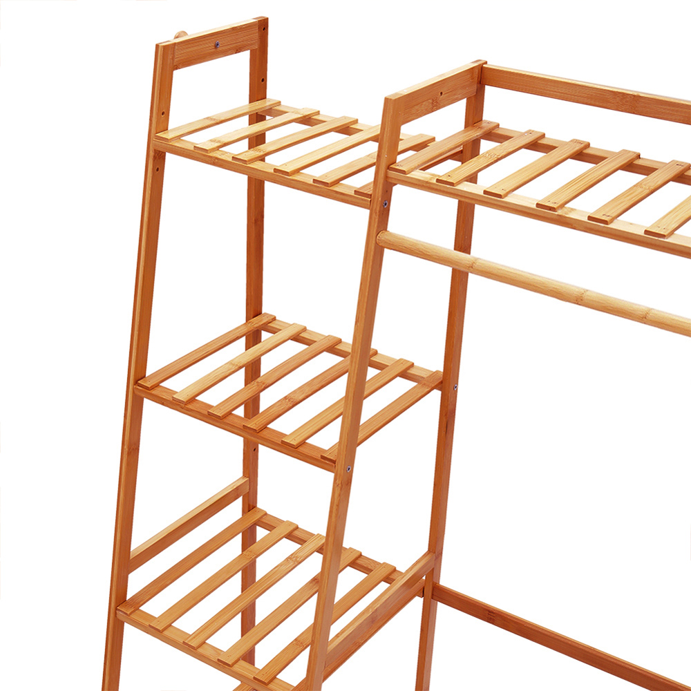 Living and Home Brown Bamboo Garment Rack Image 6