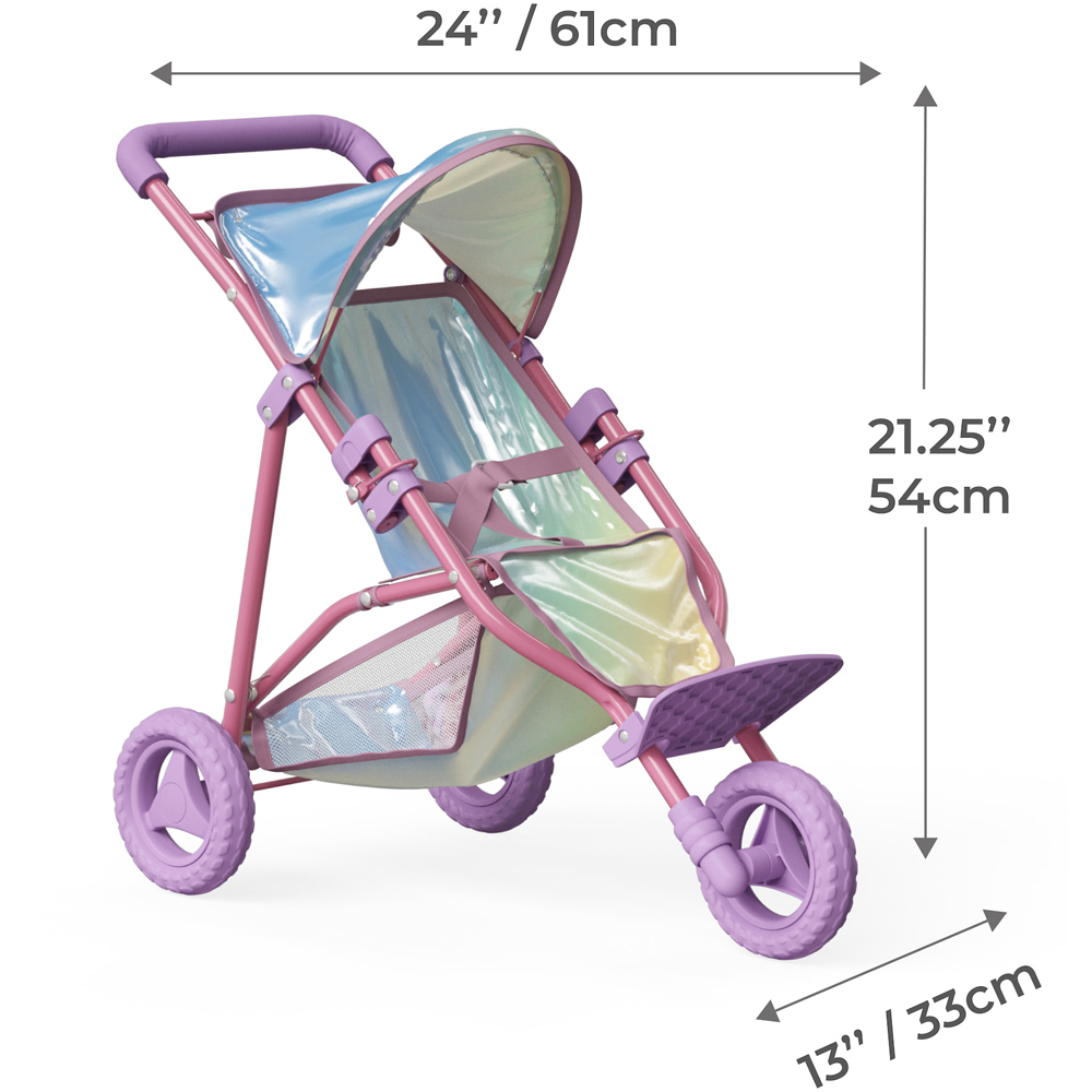 Teamson Kids Olivia's Little World Iridescent Magical Dreamland Baby Doll Jogging Stroller Image 7