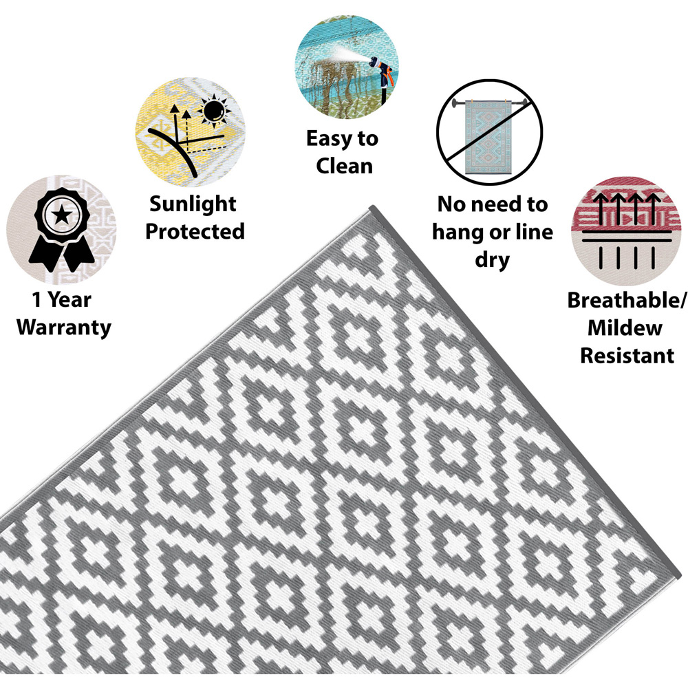 Green Decore Nirvana Grey and White Outdoor Rug 180 x 270cm Image 2