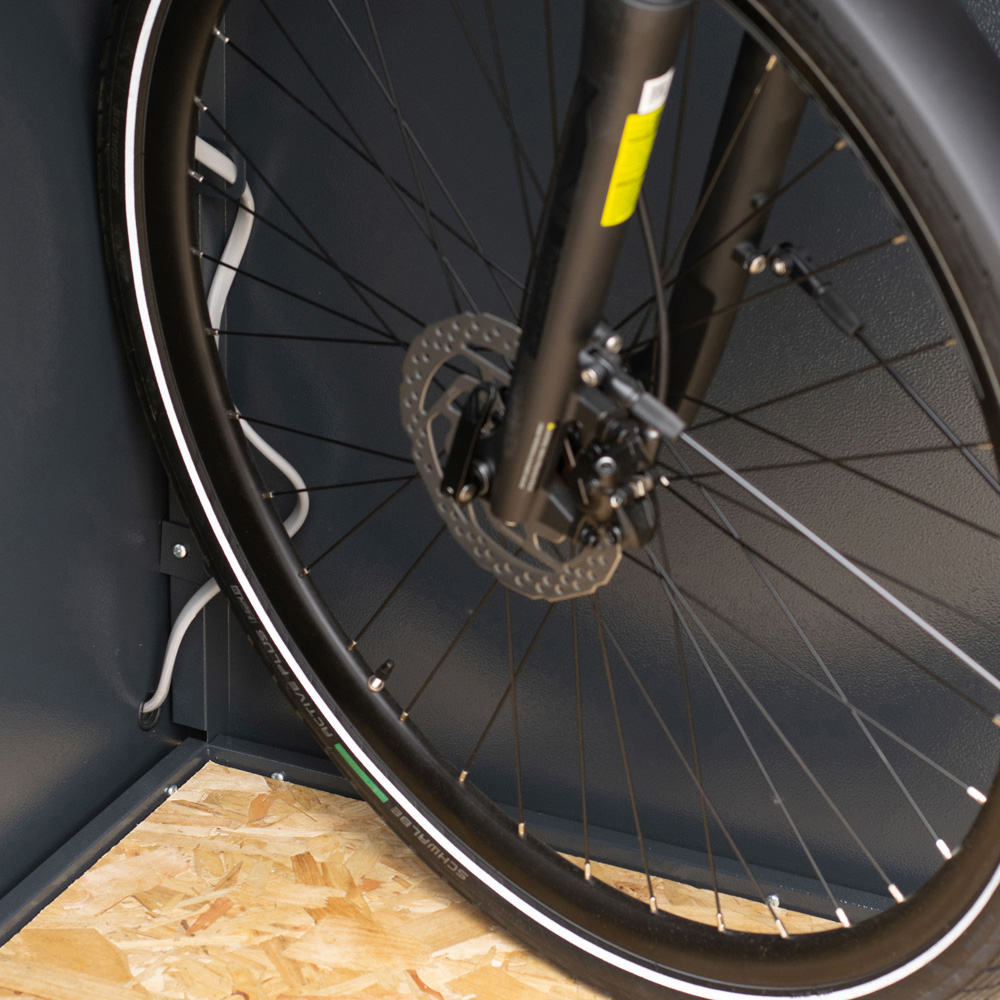 Asgard Maxess E Pro 8 x 4ft Double Door Green Bike Storage Shed Image 4