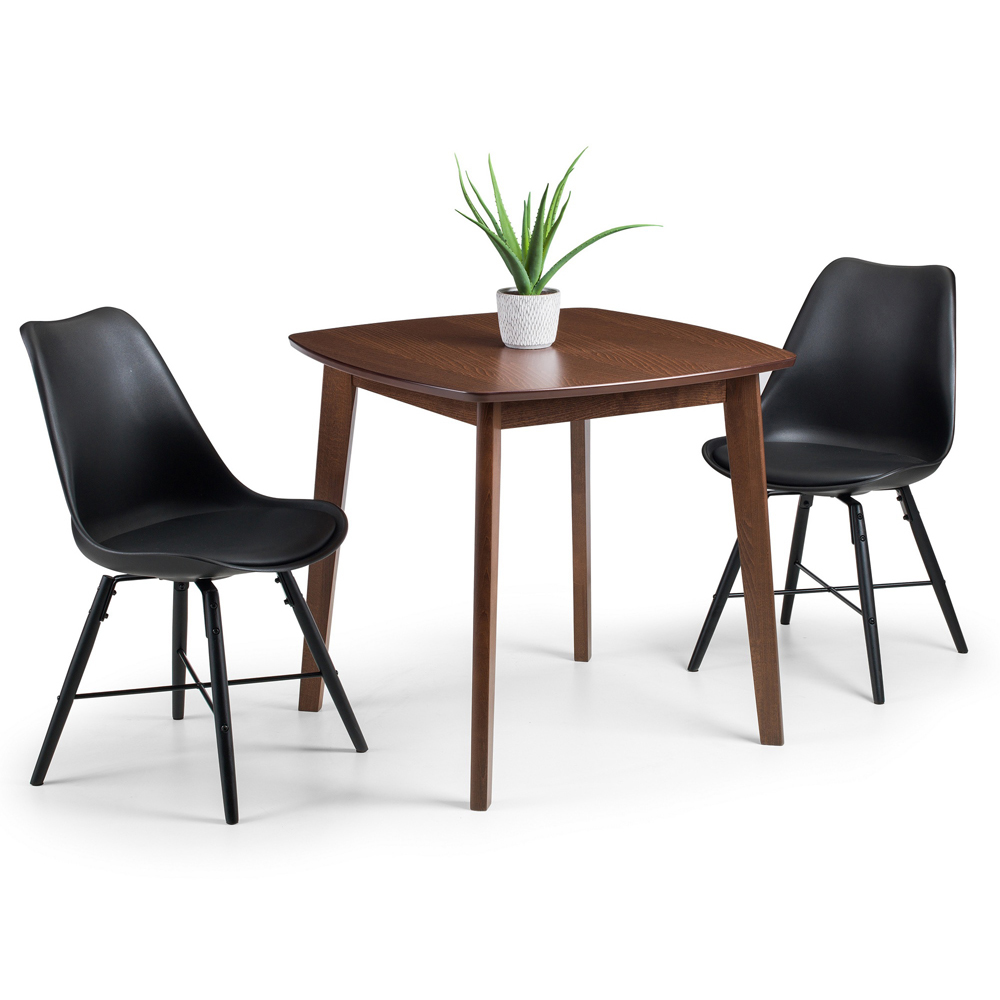 Julian Bowen Lennox Kari 2 Seater Dining Set Table Black Image 2