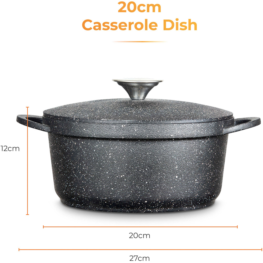 Tower 20cm Cast Aluminium Non-Stick Casserole Dish with Lid Image 9