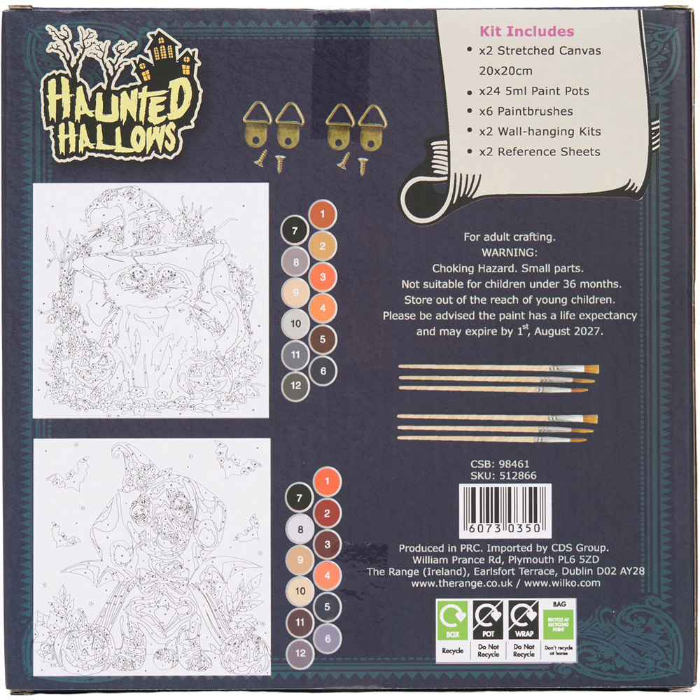 Pack of 2 Paint By Numbers Halloween Dog and Cat Canvases Image 6