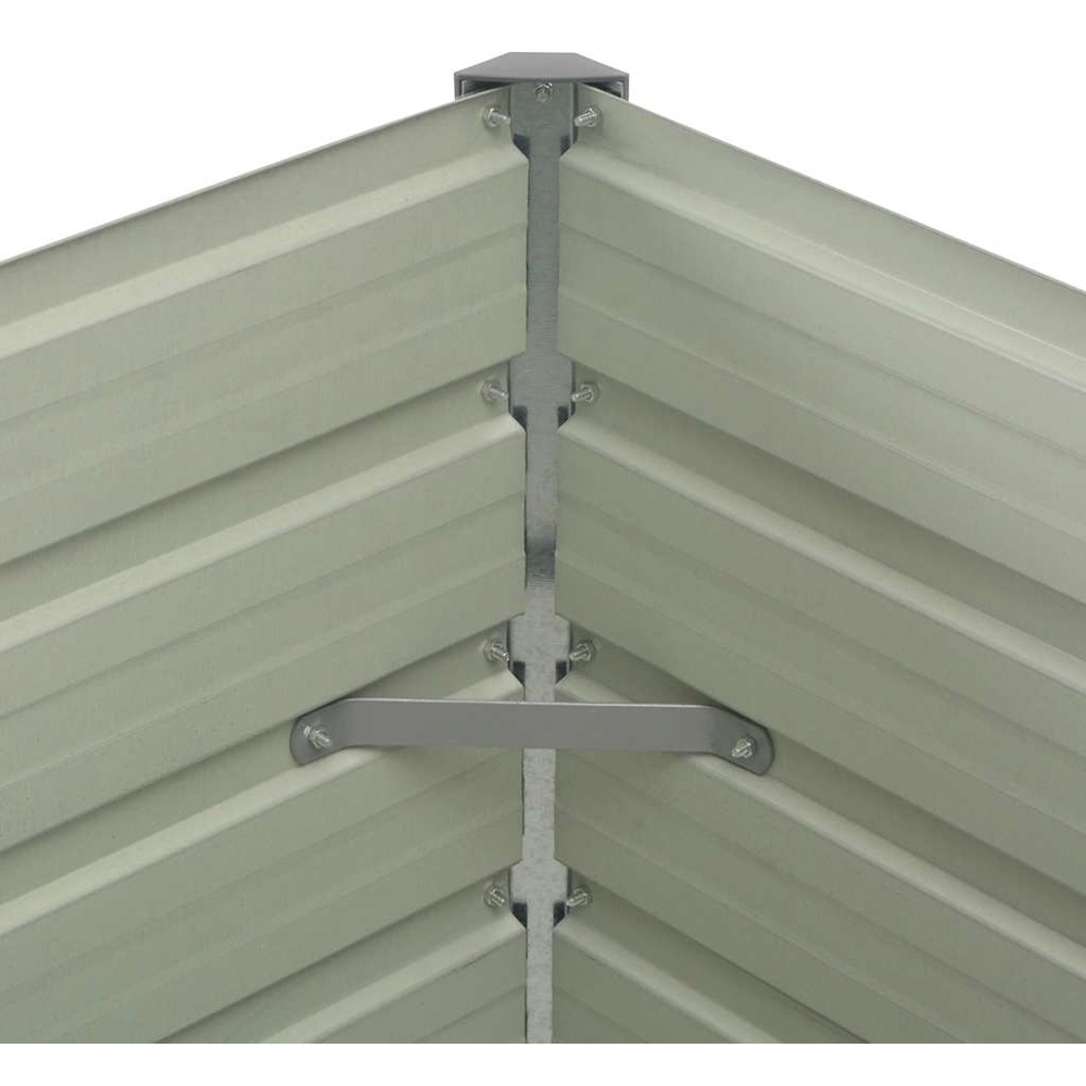 vidaXL Brown Galvanised Steel Raised Garden Bed 77 x 100 x 100cm Image 5