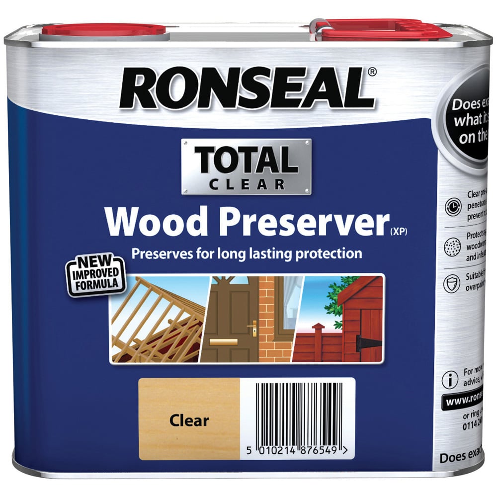 Ronseal Total Clear Wood Preserver 2.5L Image 1