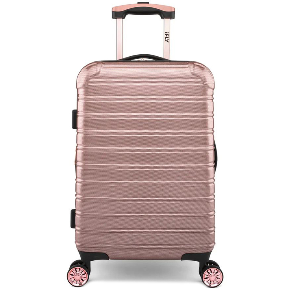 iFLY Small Rose Gold Fibertech Hard Shell Spinner Travel Suitcase Image 1