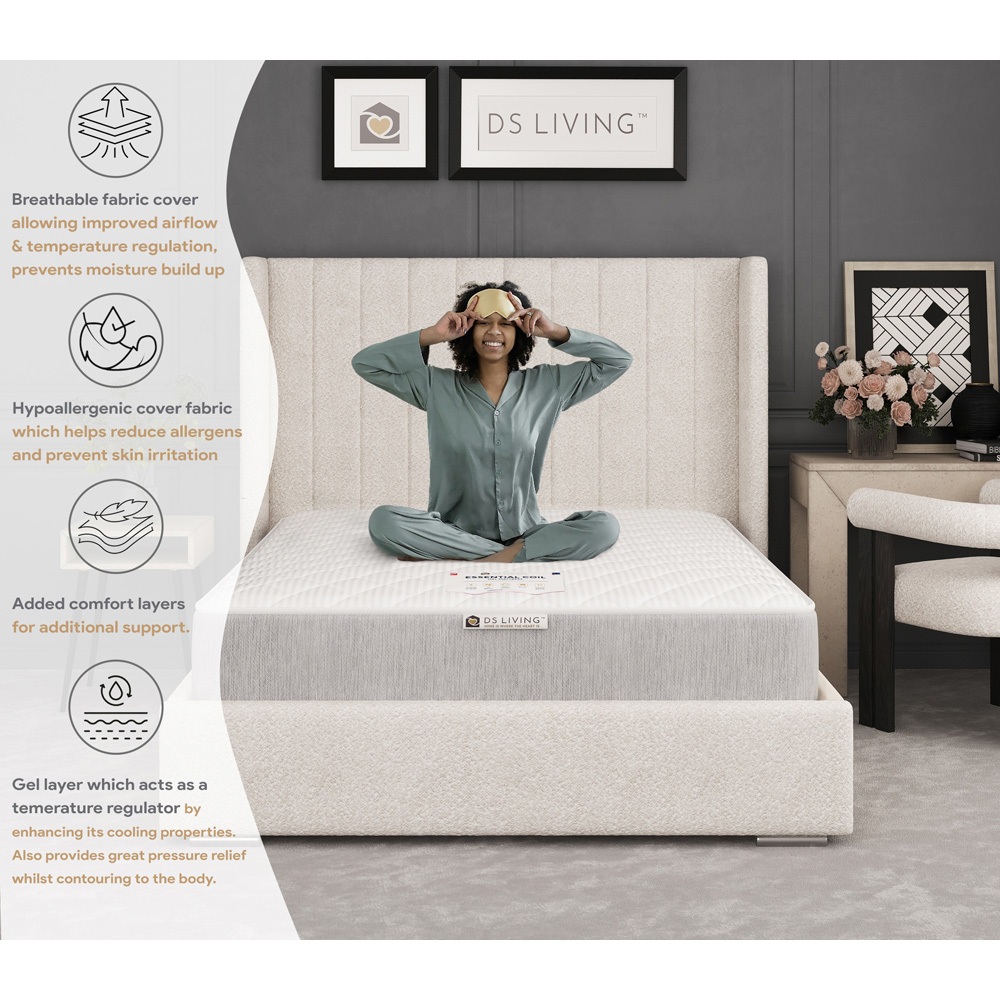 DS Living Tranquil Super King Size 13.5g Bonnell Spring Gel Comfort Layer Mattress Image 6