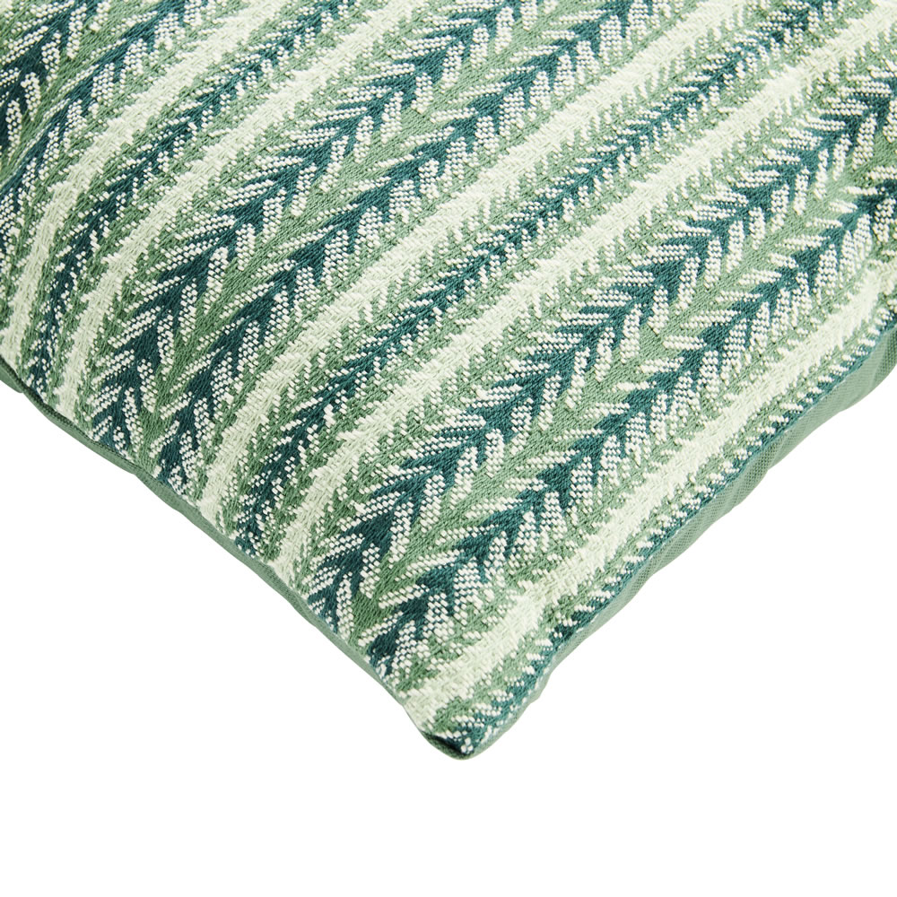 Wilko Woven Stripe Cushion Green 43 x 43cm Image 3
