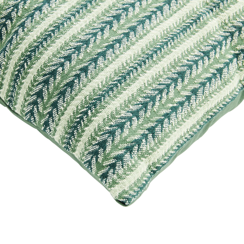 Wilko Woven Stripe Cushion Green 43 x 43cm Wilko