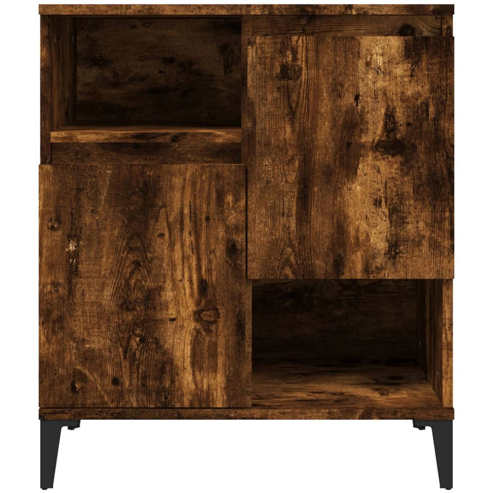 vidaXL 2 Door 2 Shelf Smoked Oak Sideboard Set of 2 Image 3