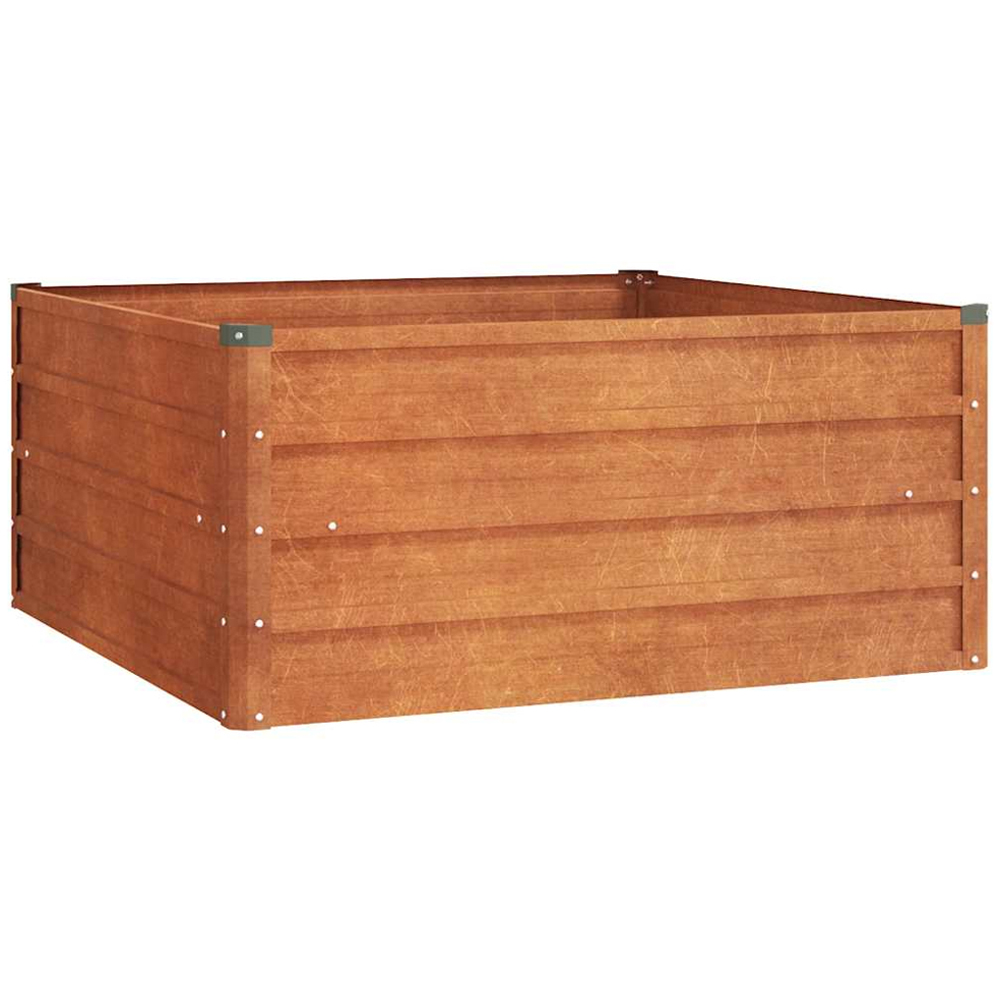 vidaXL Corten Steel Raised Garden Planter 100 x 100 x 45cm Image 1