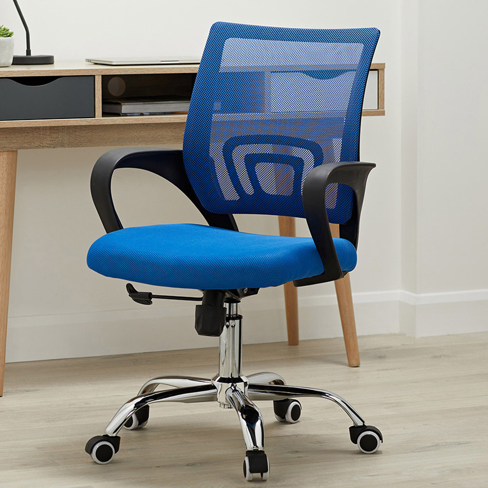 LPD Furniture Tate Blue Mesh Back Swivel Office Chair Image 6
