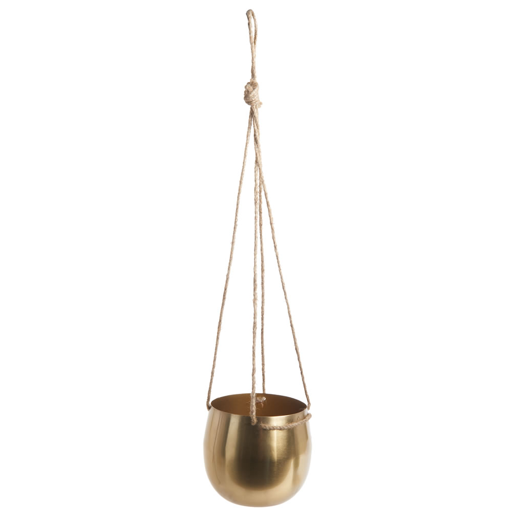 Wilko Gold Hanging Plant Pot Wilko