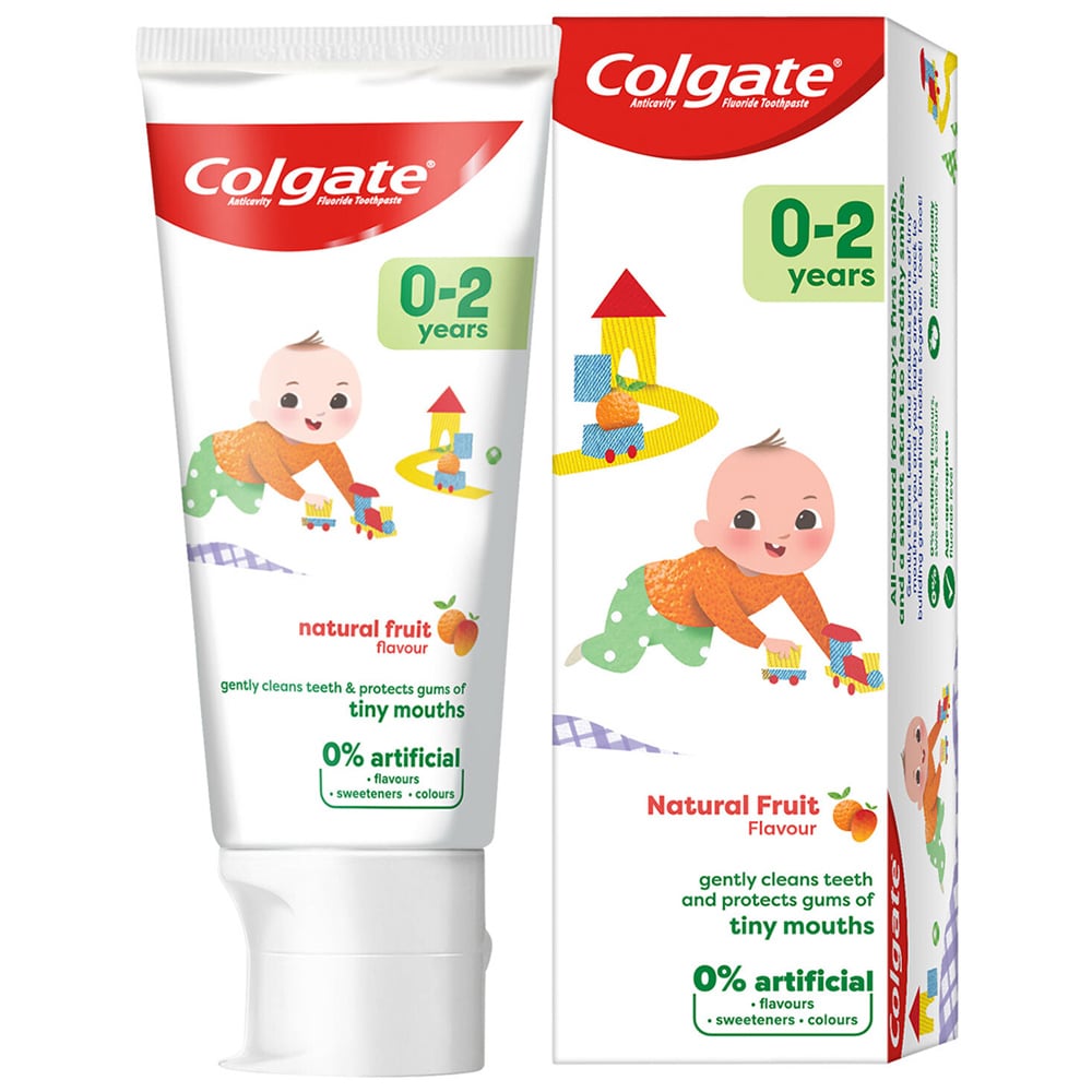 Colgate Kids 0-2 Years Natural Fruit Flavour Baby Toothpaste 50ml Image 2
