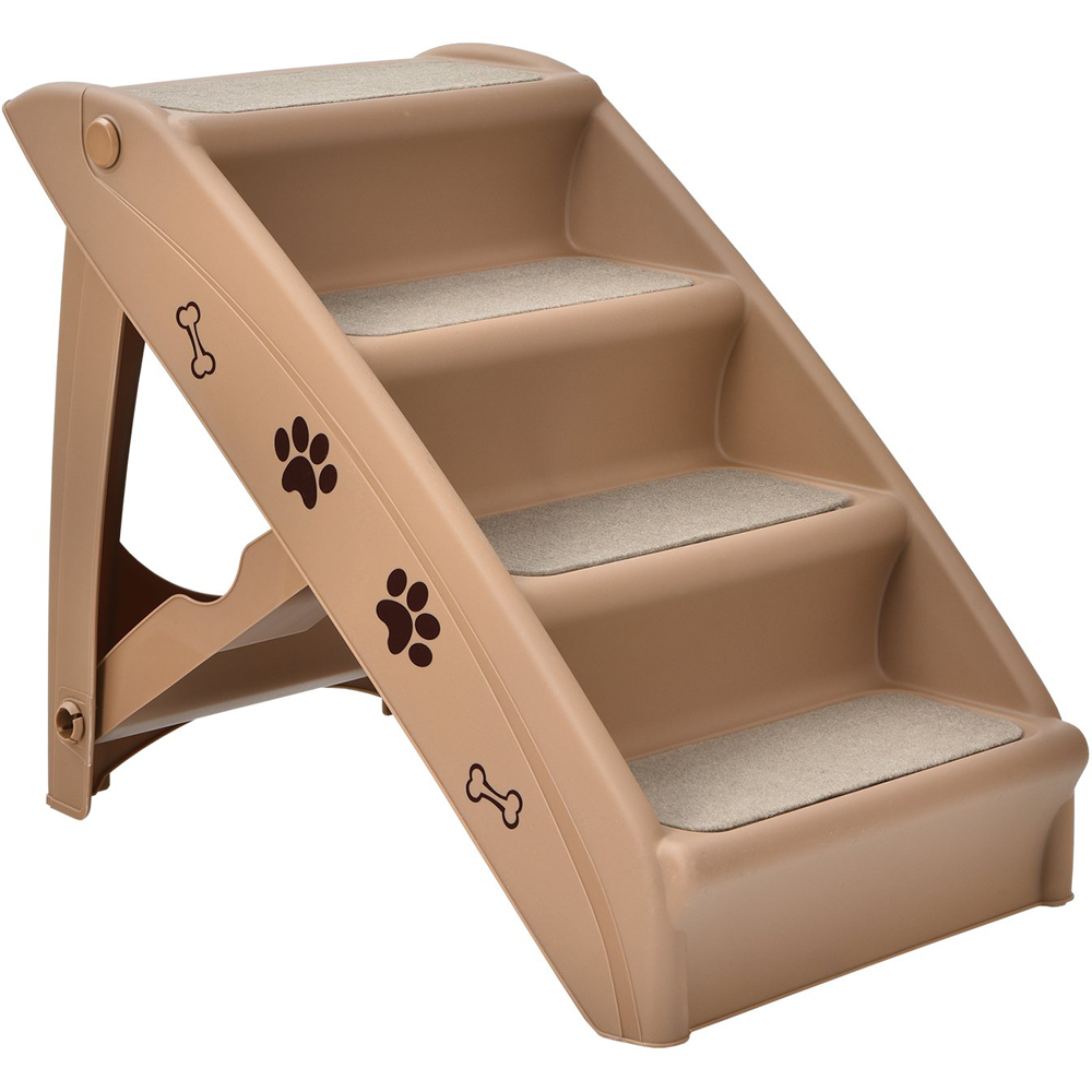 Costway Coffee 4 Step Pet Stairs with Non-slip Foot Pads Image 1