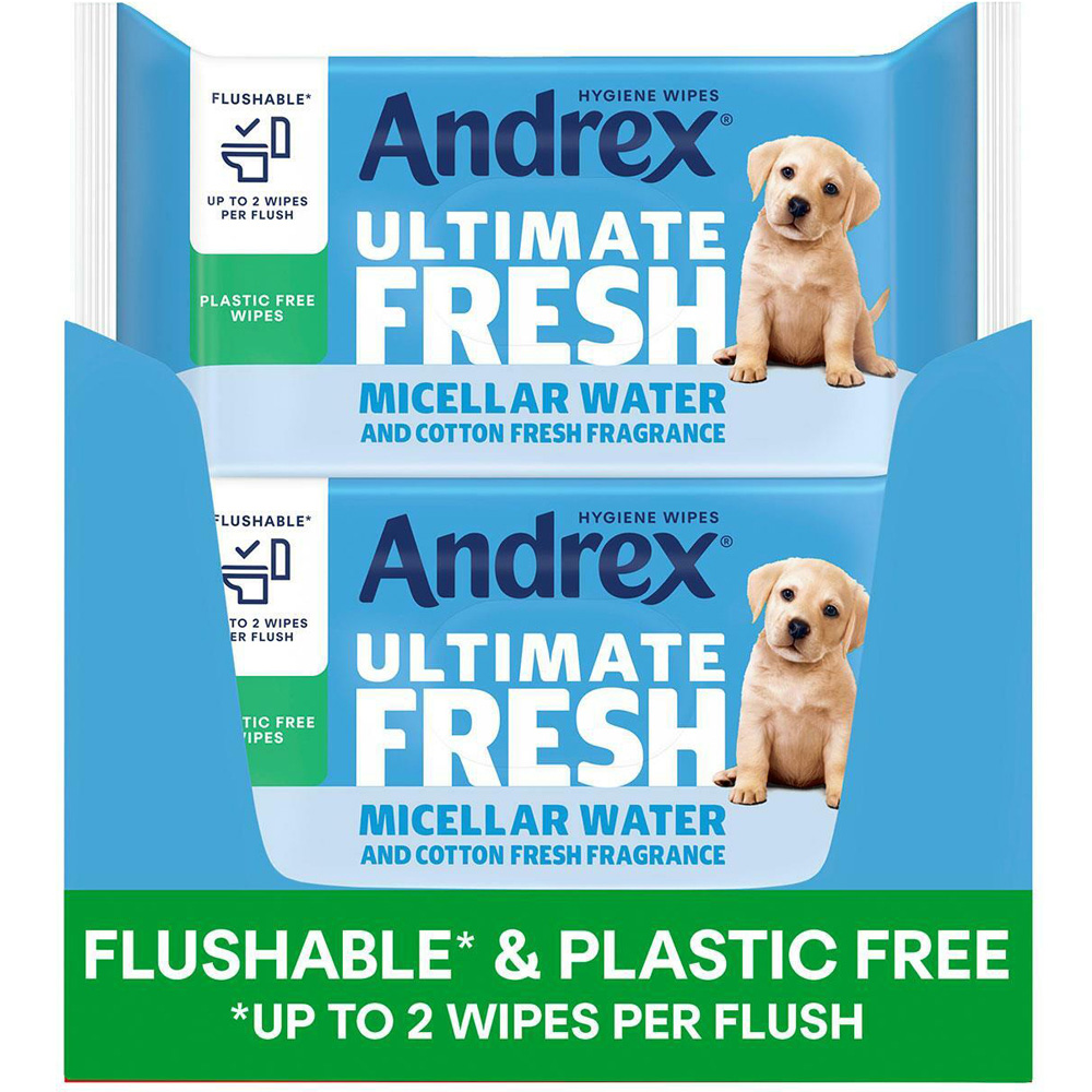 Andrex Washlets Classic Clean Biodegradable and Flushable Toilet Wipe 12 Pack Image 4