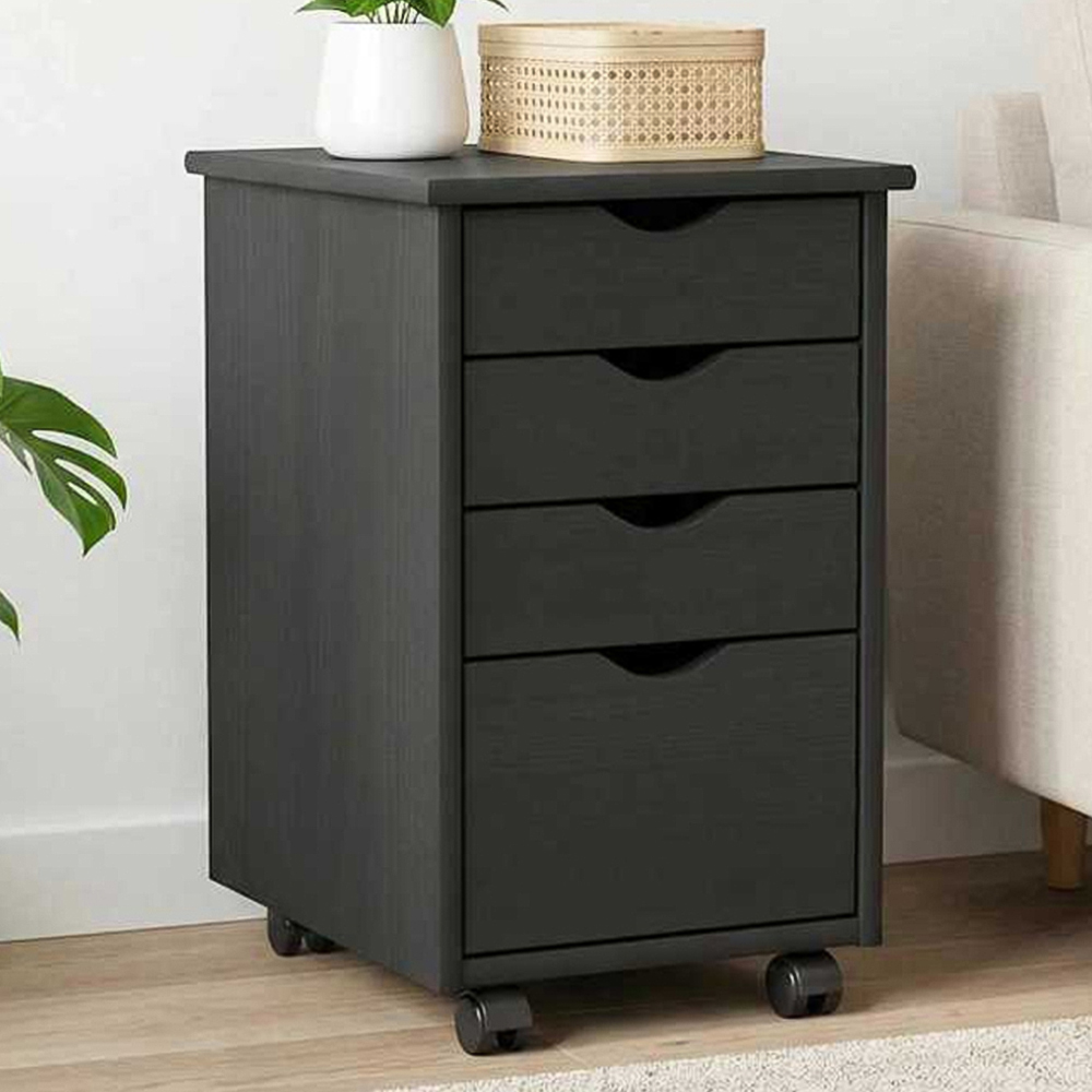 vidaXL 4 Drawer Grey Rolling Storage Cabinet Image 1