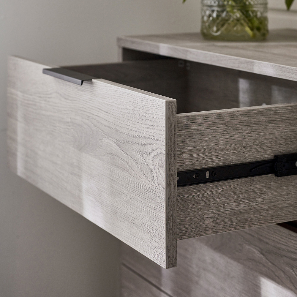Julian Bowen Bali 6 Drawer Grey Oak Wide Chest of Drawers Image 5
