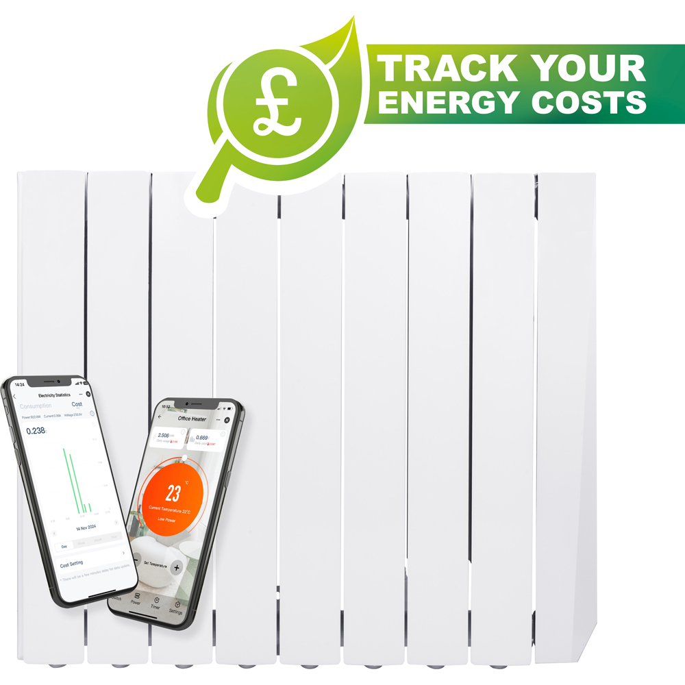 Masterplug SmartEnergy Comfort 8 Fin White Oil Filled Radiator 1500W Image 3