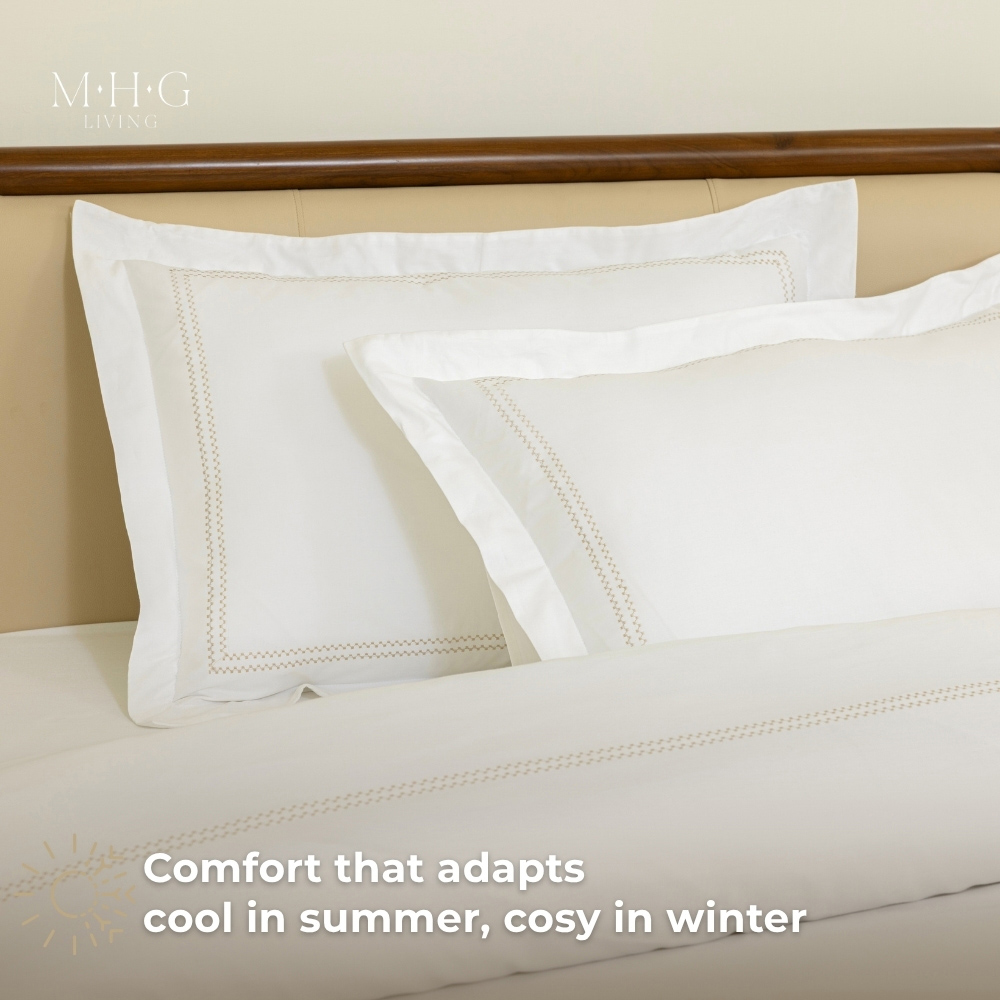 MHG Living Double Oxford Gold 200 Thread Count Duvet Cover Set Image 8