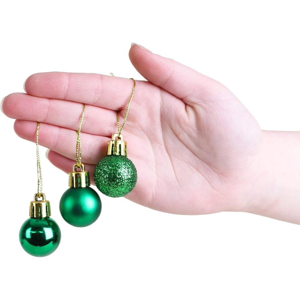 Shatchi 3cm Emerald Green Shatterproof Christmas Bauble 24 Pack Image 5