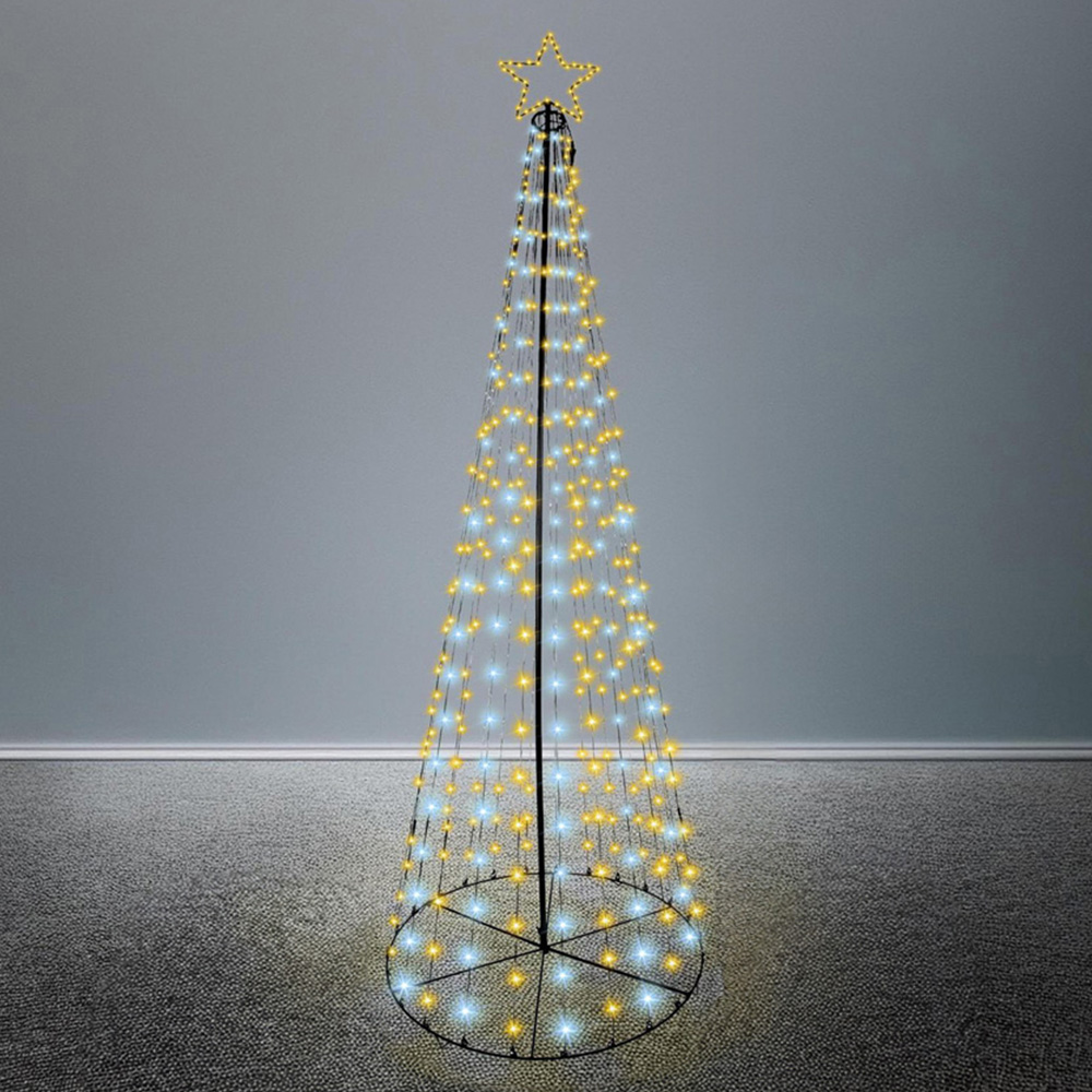 Shatchi White and Warm White LED Pre Lit Maypole Artificial Christmas Tree 6.1ft Image 2