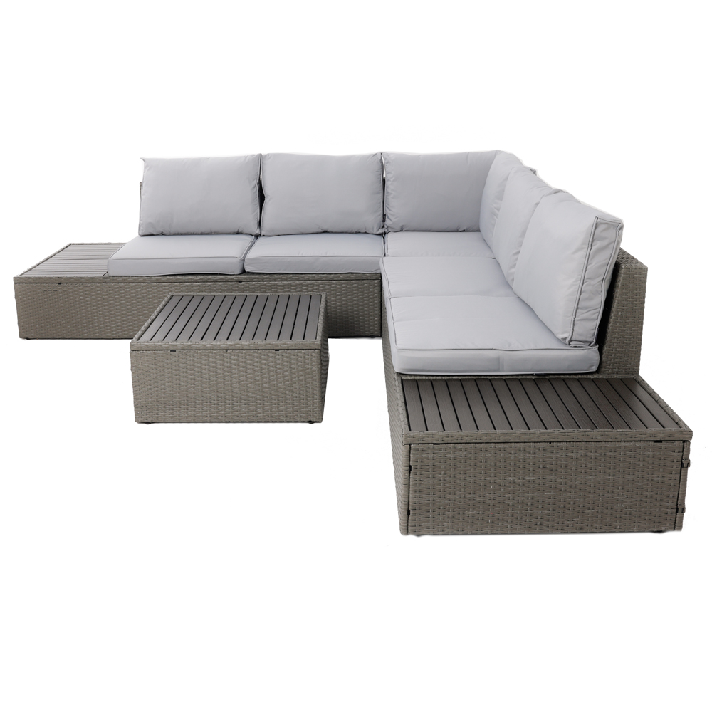 Charles Bentley 5 Seater Rattan Corner Lounge Set Image 4