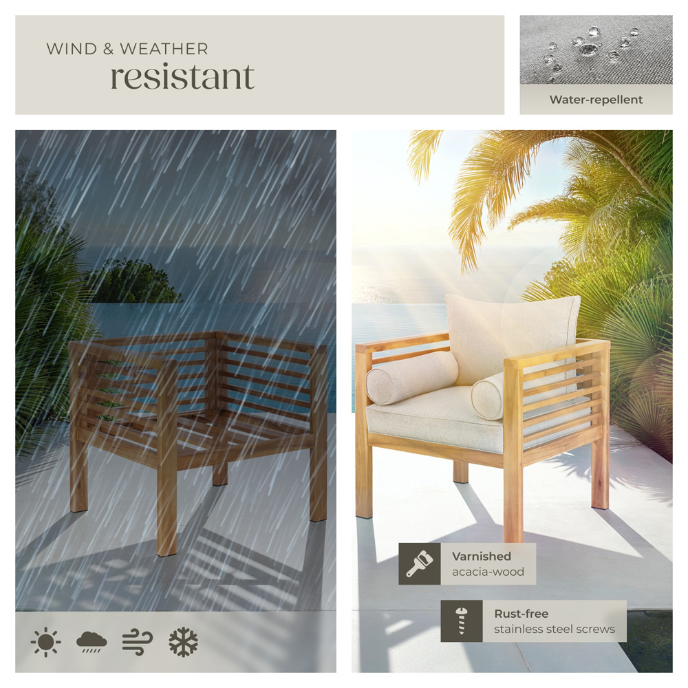 tectake Boka Wooden Frame Garden Chair Image 8