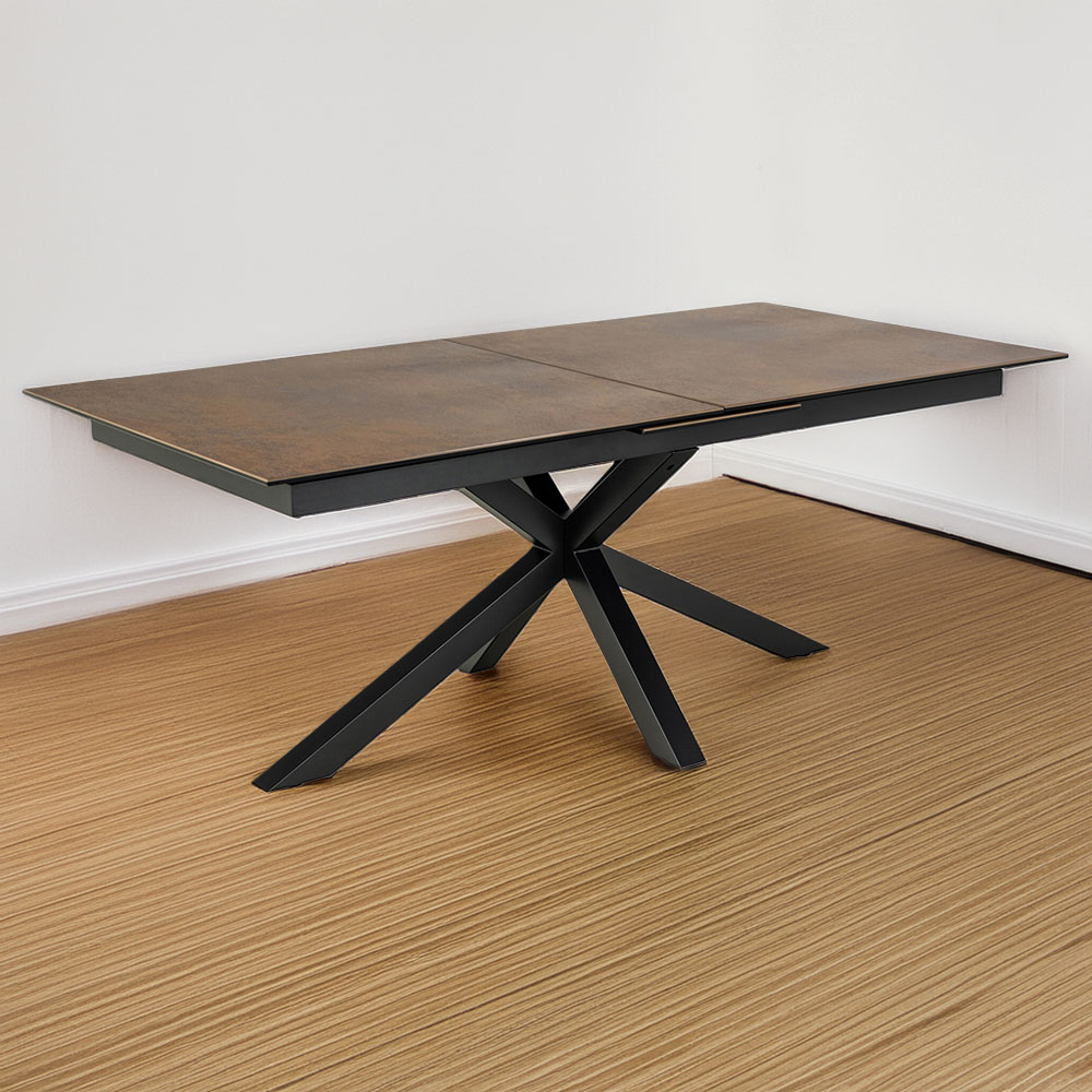 Florence Heaven Ceramic 8 Seater Extendable Dining Table Rusty Brown Image 1