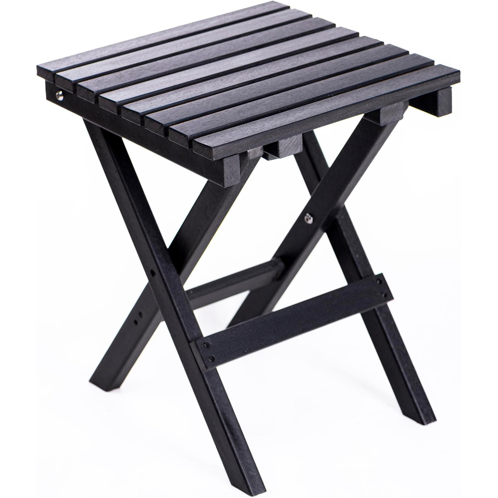 Thompson & Morgan Grey HDPE Foldable Side Table 39 x 39 x 46.5cm Image 2