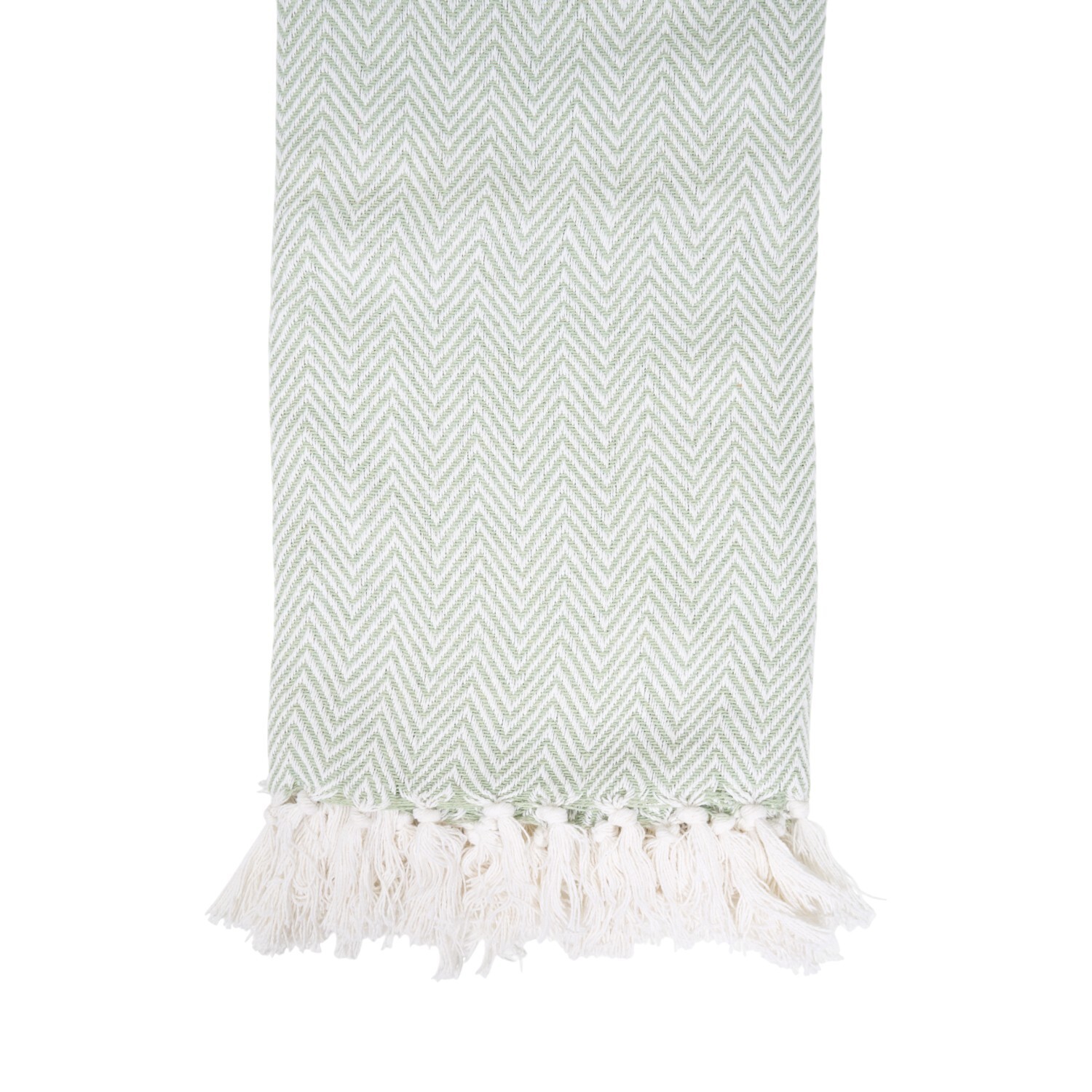 Winkworth Herringbone Pattern Throw Green Image 5