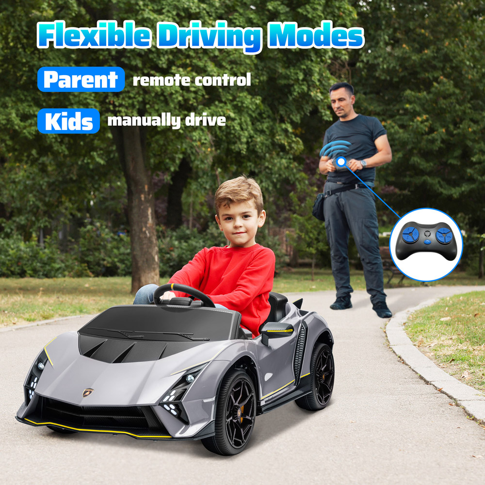 Tommy Toys Grey Lamborghini Autentica Licensed Ride on Car 12V Image 6
