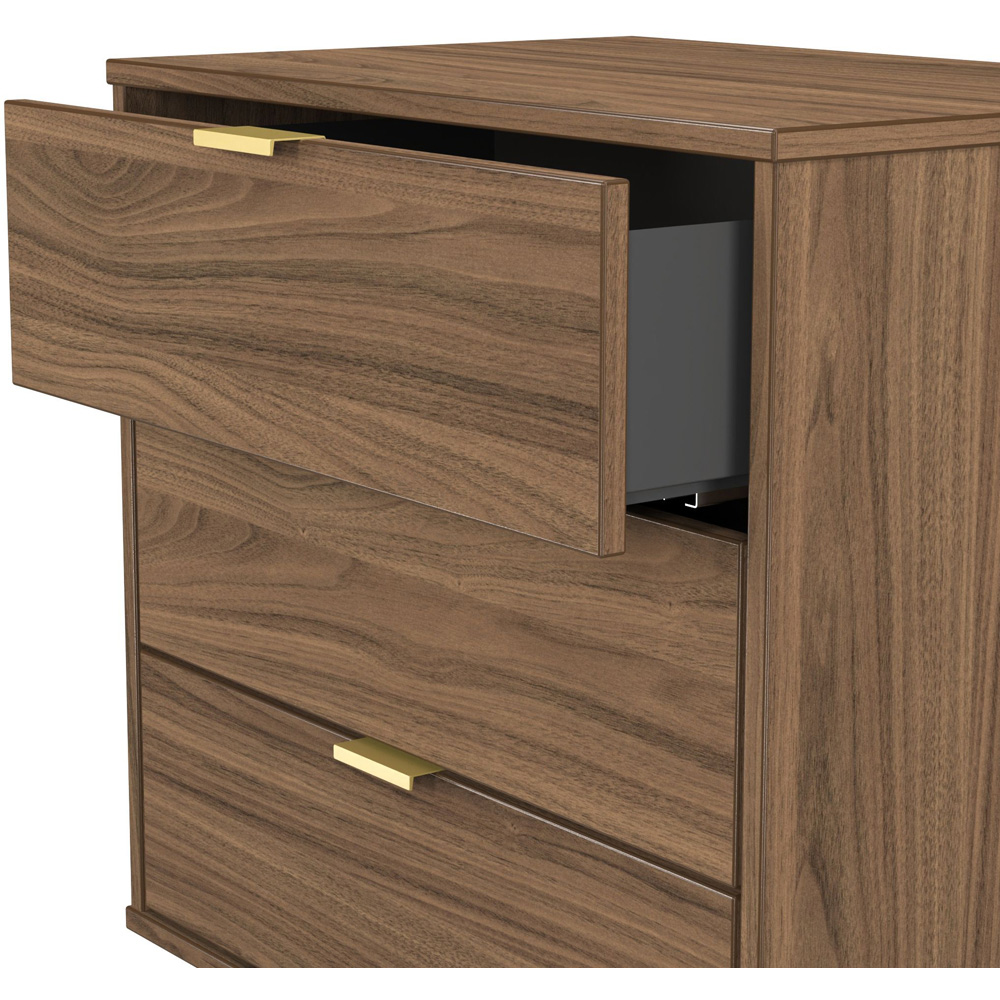 Crowndale Hong Kong 3 Drawer Carini Walnut Midi Chest of Drawers Ready Assembled Image 5